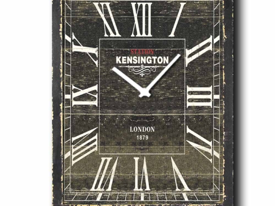 Kensington ρολόι τοίχου ξύλινο χειροποίητο 48x64 εκ