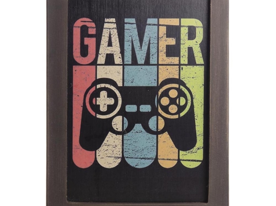 Gamer χειροποίητο πινακάκι με πλαίσιο 23x33 εκ