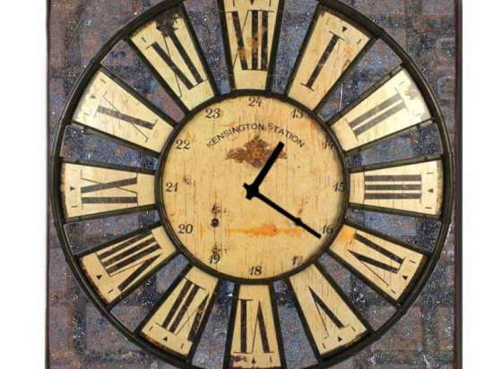 Ρολόι τοίχου τετράγωνο vintage latin numbers