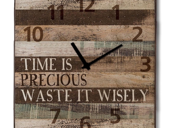 Industrial ξύλινο ρολόι τοίχου precious time