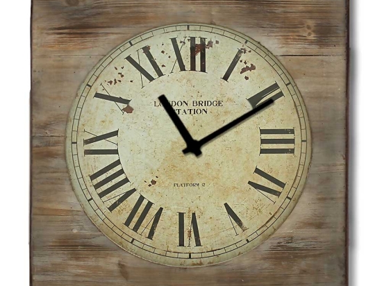 Rustic ξύλινο ρολόι τοίχου roman numbers