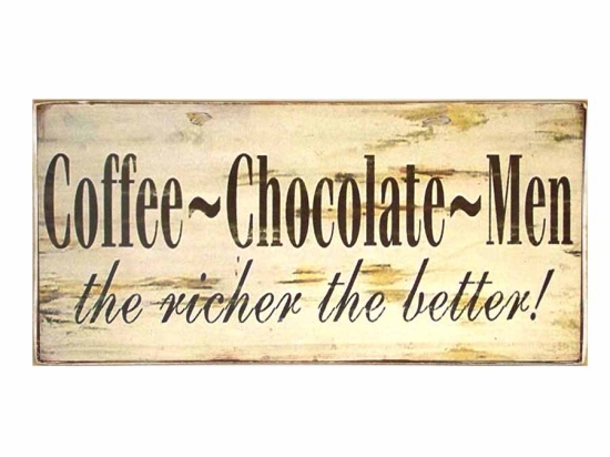 Vintage πινακάκι με μήνυμα coffee chocolate men 26x13 εκ