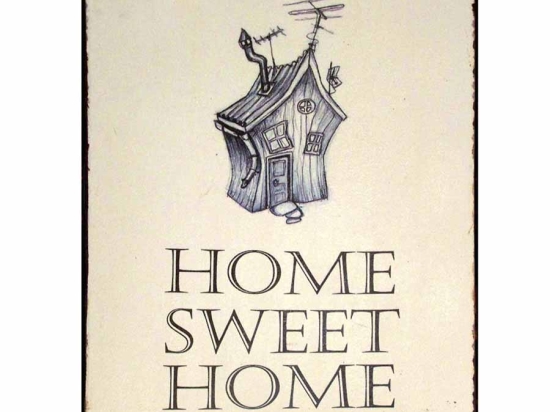 Home sweet home χειροποίητο πινακάκι 20x25 εκ