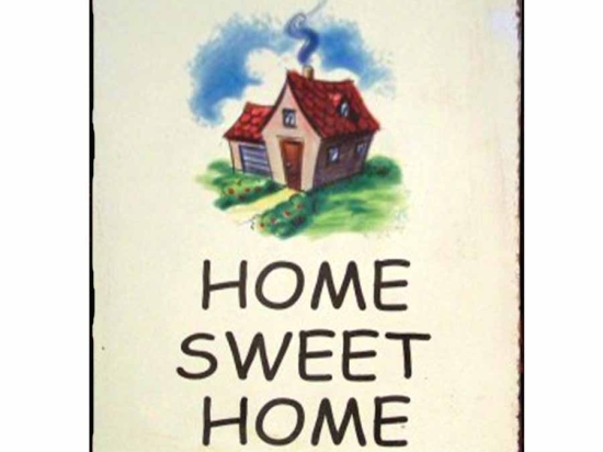 Ρετρό πίνακας χειροποίητος home sweet home 20x25 εκ