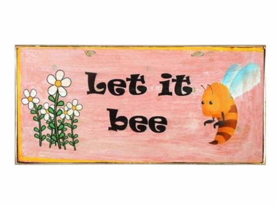 Διακοσμητικό χειροποίητο πινακάκι let it bee 26x13 εκ