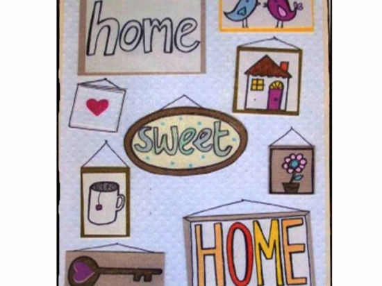 Πίνακας χειροποίητος home sweet home με σύμβολα 20x25 εκ