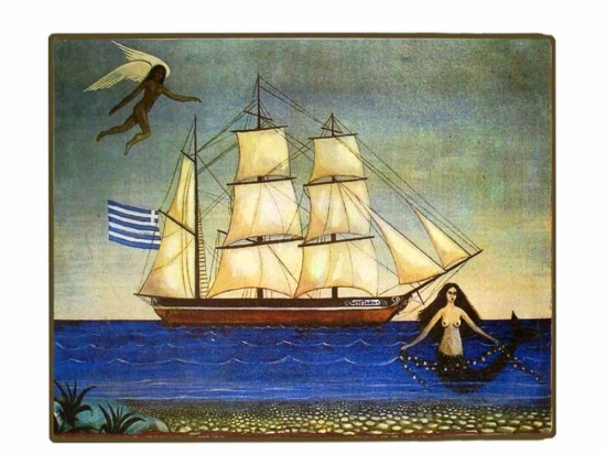 Πίνακας χειροποίητος με ιστιοπλοϊκό
