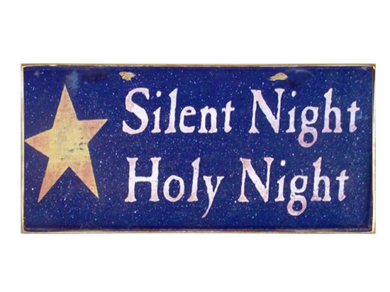 Xειροποίητο Χριστουγεννιάτικο ταμπελάκι Silent Night Holy Night 26x13 εκ