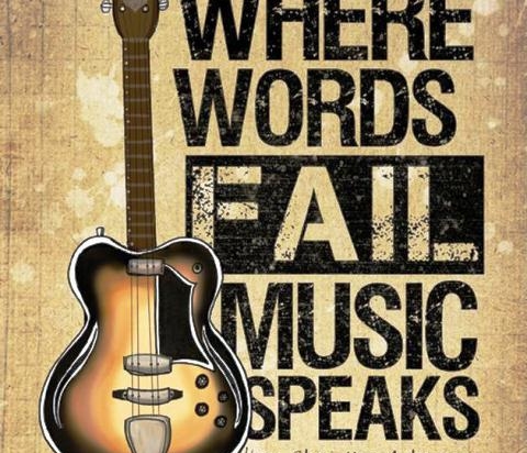 Πίνακας χειροποίητος music speaks 20x25 εκ