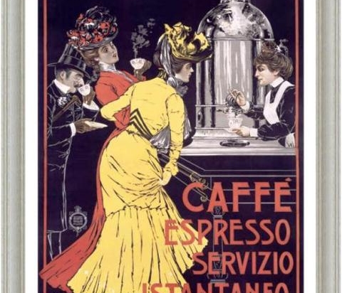 Πίνακας χειροποίητος vintage caffe espresso 20x25 εκ