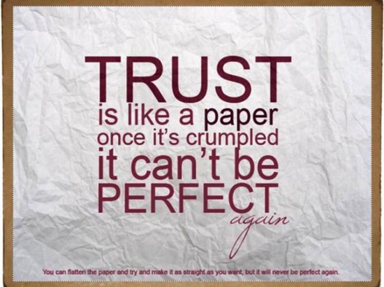 Πίνακας χειροποίητος trust is like a paper 25x20 εκ