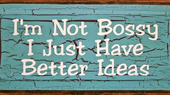Ρετρό ξύλινος πίνακας χειροποίητος I'm not bossy I just have better ideas 26x13 εκ