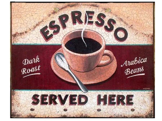 Espresso retro πίνακας χειροποίητος