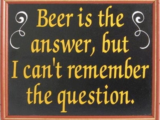 Ρετρό χιουμοριστικός πίνακας beer is the answer 25x20 εκ