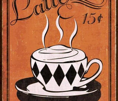 Coffee latte πίνακας χειροποίητος 20x25 εκ