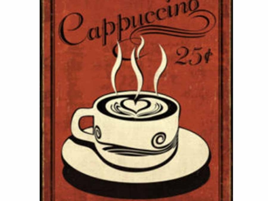 Cappuccino πίνακας χειροποίητος 20x25 εκ
