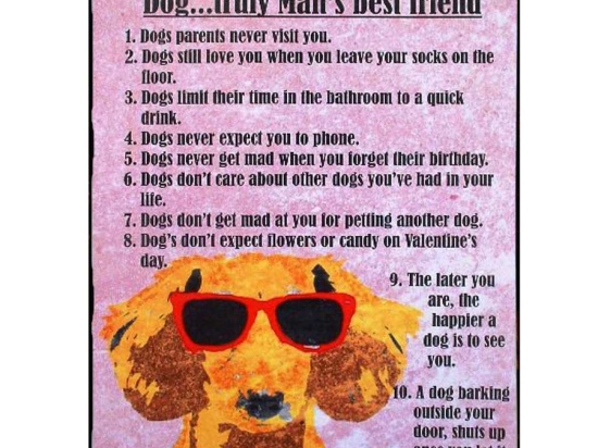 Πίνακας χειροποίητος dog mans best friend 20x25 εκ