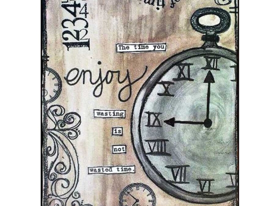 Πίνακας χειροποίητος the time you enjoy wasting 20x25 εκ