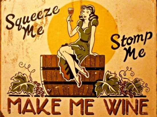 Vintage πίνακας xειροποίητος make me wine 25x20 εκ