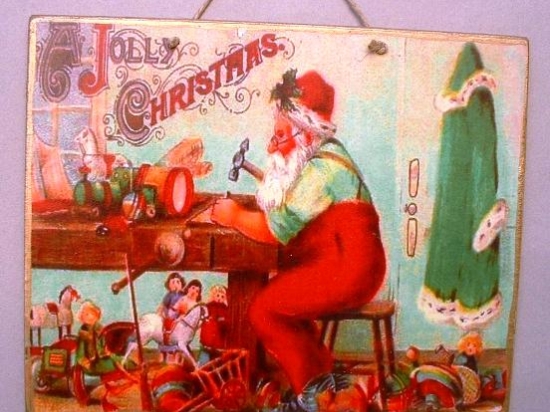 Jolly Christmas χειροποίητο Χριστουγεννιάτικο ταμπελάκι 25x20 εκ