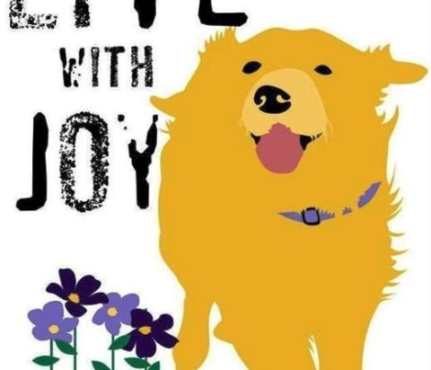 Πίνακας χειροποίητος live with joy 20x25 εκ