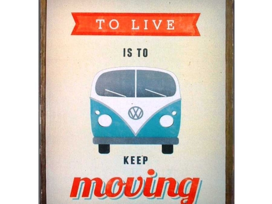 Keep moving retro πίνακας διακοσμητικός 20x25 εκ