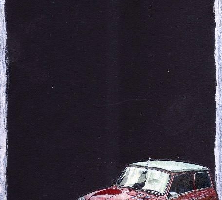 Mini Cooper χειροποίητος μαυροπίνακας