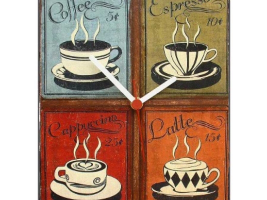 Coffee menu vintage ρολόι τοίχου χειροποίητο