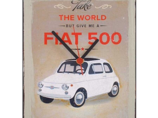 Fiat 500 ρετρό ρολόι τοίχου χειροποίητο
