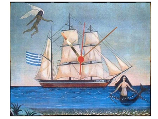 Θάλασσα ρολόι τοίχου χειροποίητο ξύλινο