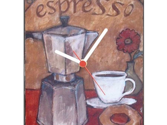 Espresso ρολόι τοίχου χειροποίητο ξύλινο