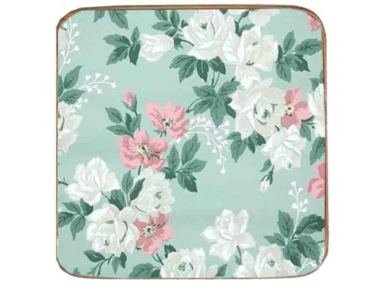 Σουβέρ ξύλινo χειροποίητo baby blue floral