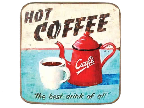 Σουβέρ ξύλινo χειροποίητo hot coffee