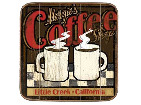 Σουβέρ ξύλινo χειροποίητo Margie's coffee