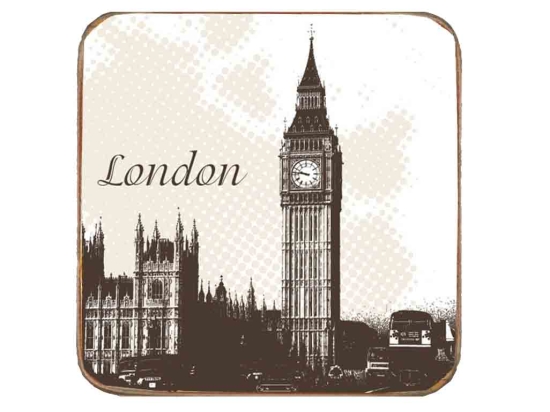 Σουβέρ ξύλινo χειροποίητo London