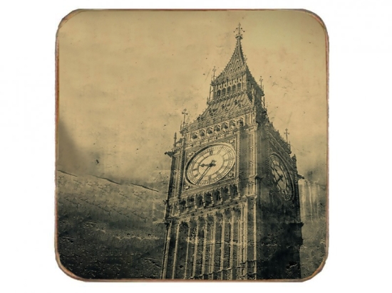Σουβέρ ξύλινo χειροποίητo με το Big Ben 