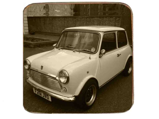 Σουβέρ ξύλινo χειροποίητo Mini Cooper