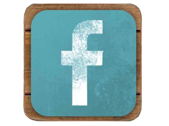 Σουβέρ ξύλινo χειροποίητo Facebook 