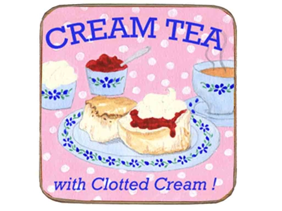 Σουβέρ ξύλινo χειροποίητo cream tea 