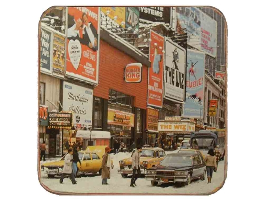 Σουβέρ ξύλινo χειροποίητo New York street