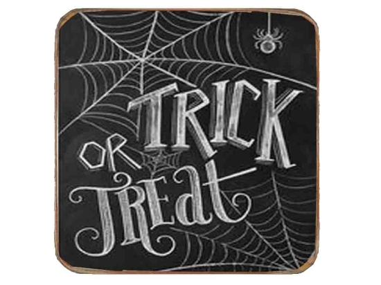 Trick or treat ξύλινο χειροποίητο σουβέρ