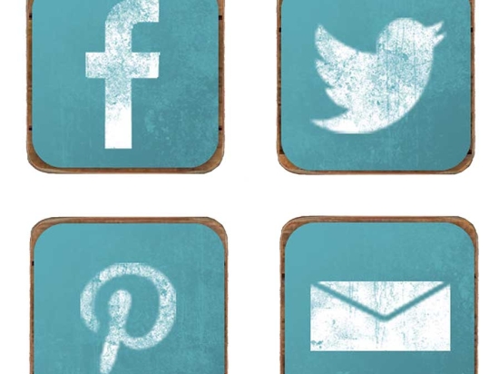 Σουβέρ ξύλινα χειροποίητα social σετ 4 τεμάχια