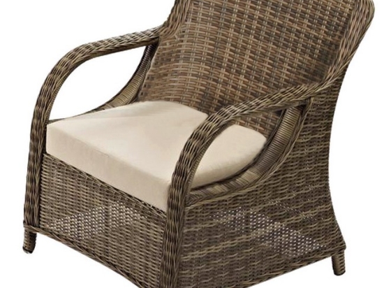 Πολυθρόνα καφέ αλουμινίου με rattan 60x72.5x90 εκ