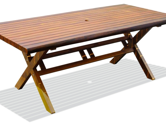 Σταθερό παραλληλόγραμμο τραπέζι acacia wood 200x100x76 εκ