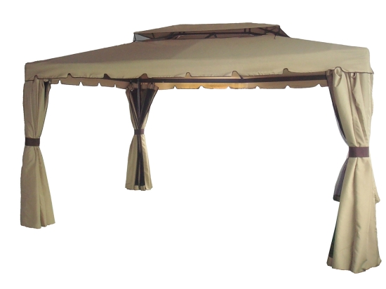 Gazebo σε μπεζ απόχρωση με αεραγωγό και μεταλλικό σκελετό 300x400x260 εκ