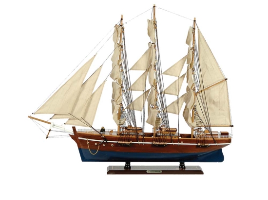 Καραβάκι ξύλινο Cutty Sark ιστιοφόρο καφέ με μπλε 50x10x45 εκ