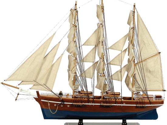 Καραβάκι ξύλινο Cutty Sark ιστιοφόρο καφέ και μπλε 150x23x124 εκ