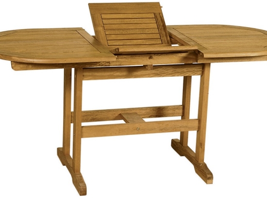 Οβάλ επεκτεινόμενο τραπέζι από acacia 160x70x75