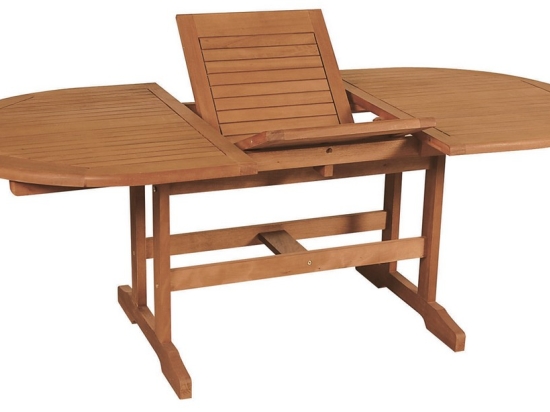 Οβάλ επεκτεινόμενο τραπέζι Balau Wood 150-200x100x75 εκ