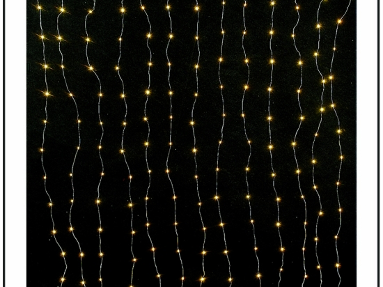 180 Led λαμπάκια αδιάβροχα σε σχήμα κουρτίνας με καλώδιο χαλκού και λευκό θερμό φως 2.5x1.2μ